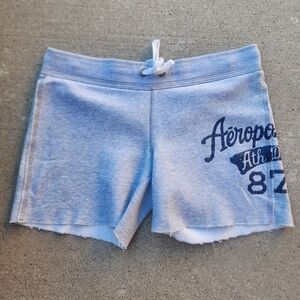 Y2K Aero Aeropostale Athletic Fleece Lounge Cut Off SweatShorts, Gray Blue Sz M‎